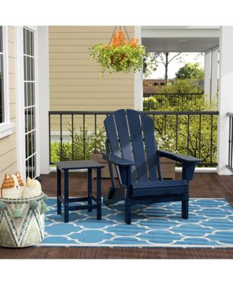 2-Piece Set Outdoor Folding Adirondack Chairs with Side Table