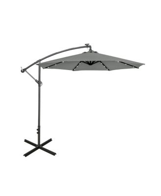 10 Ft Outdoor Patio Solar LED Cantilever Umbrella