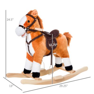 Kids Plush Toy, Toddler Rocking Horse with Realistic Sounds,
