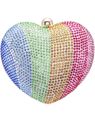 Women's Crystal Heart Minaudiere Bag