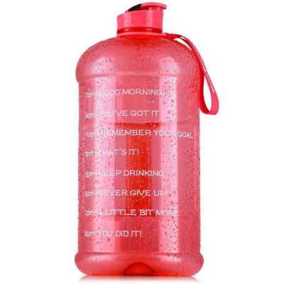 1 Gallon Water Bottle with Time Marker Leakproof Flip Cap