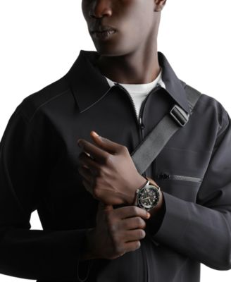 Men's Swiss Automatic Spirit Zulu Time Brown Leather Strap Watch 42mm