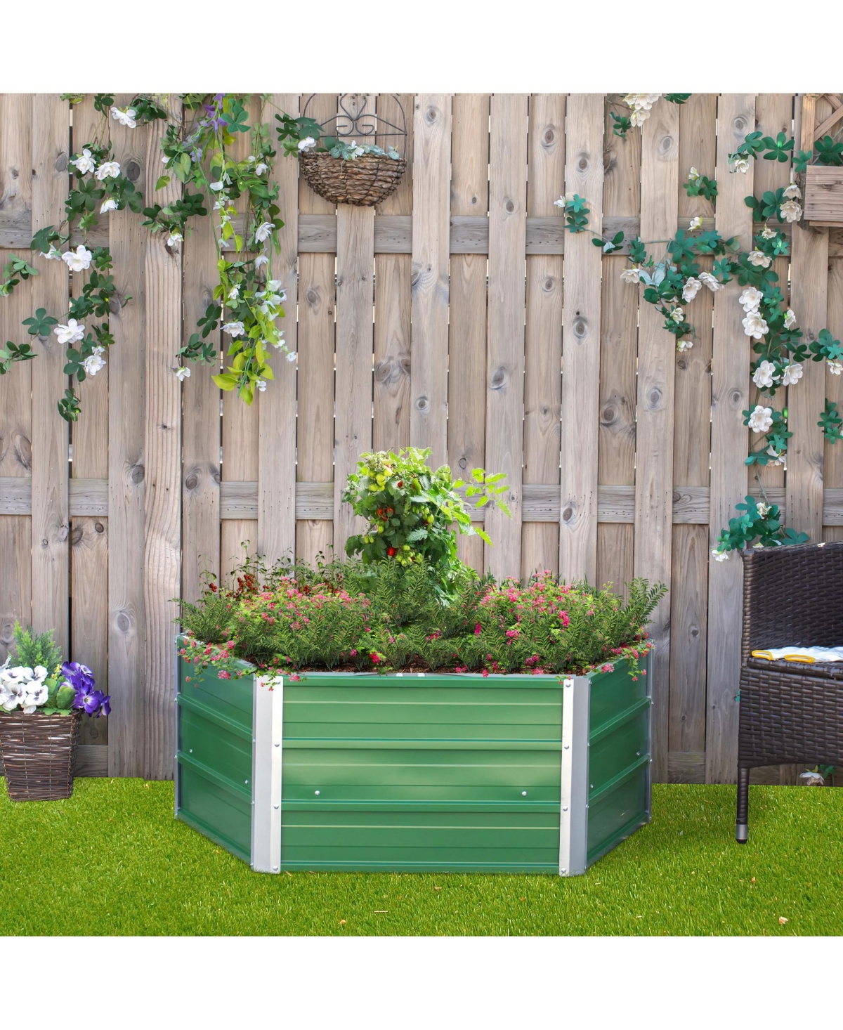 40'' Raised Garden Beds for Vegetables Large Metal Planter Box