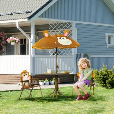 Folding Kids Table and Chair Set for Garden, Backyard,