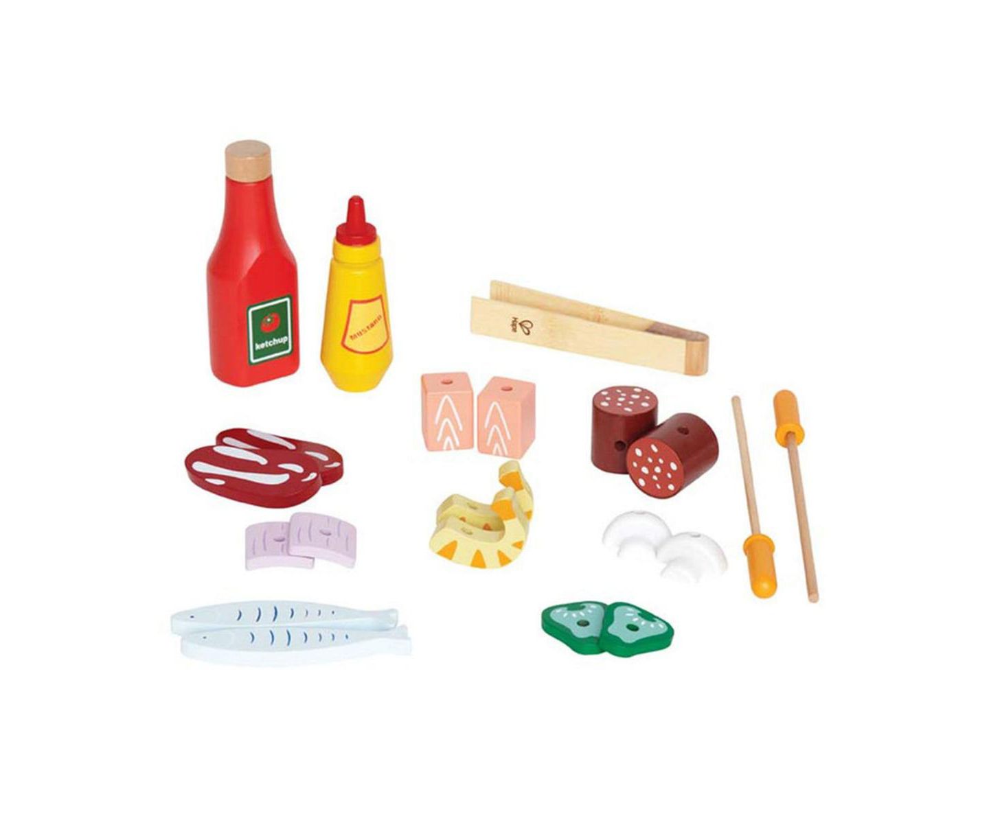 Детские игрушки Hape Gourmet Grill Shish Kabob 22-Piece Play Kitchen, Ages 3+ — фото 2