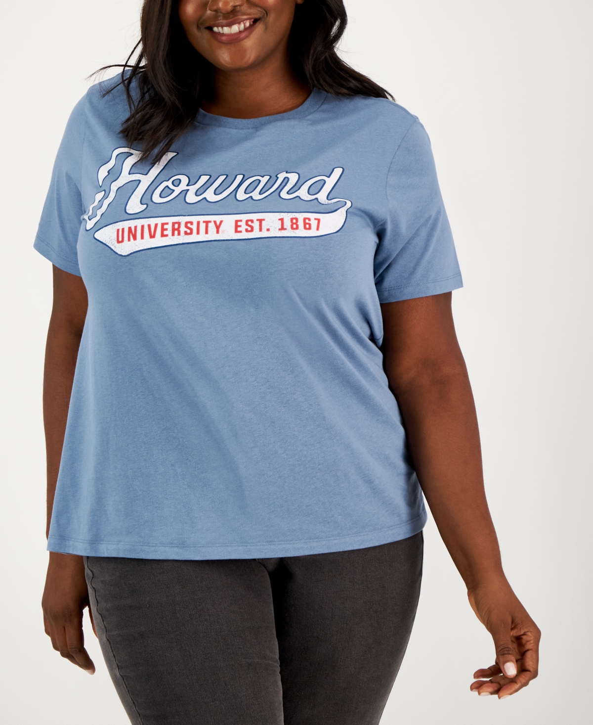 Grayson Threads Black Trendy Plus Size Short-sleeve Howard University T-shirt In Gray