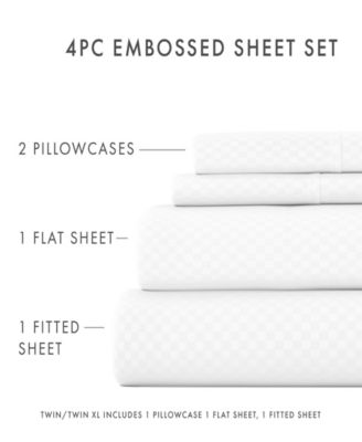 Expressed In Embossed Checkered 4-Pc. Sheet Set, Full
