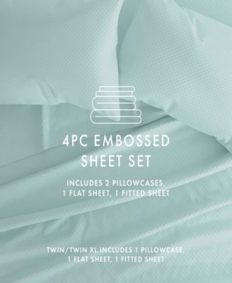 ienjoy Home Expressed In Embossed Checkered 4-Pc. Sheet Set, Queen