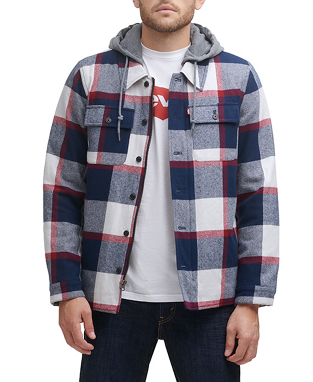 Levi's Men's Faux Sherpa Lined Flannel Shirt Jacket