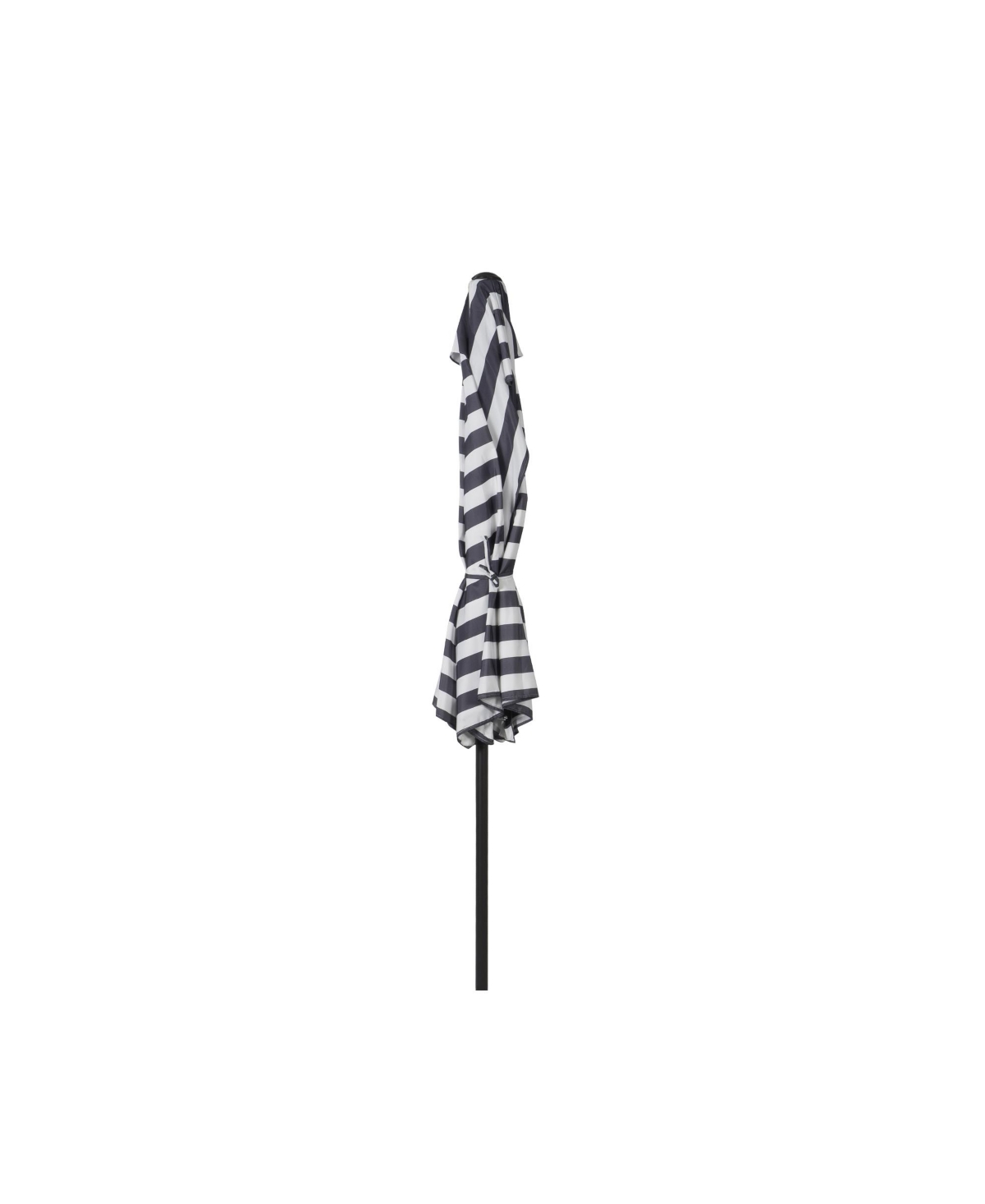 WestinTrends 9 Ft Outdoor Patio Market Table Umbrella with Round Resin Base - White Stripe