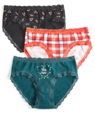 Jenni - Women's 3-Pk. Holiday Hipster Underwear Gift Box Set