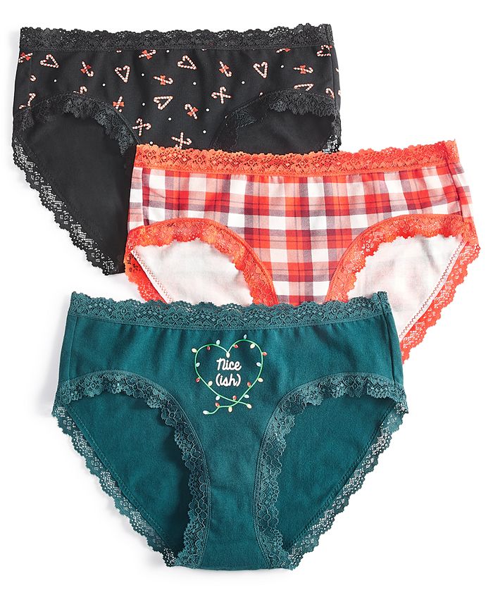 Jenni Women's 3-Pk. Holiday Hipster Underwear Gift Box Set