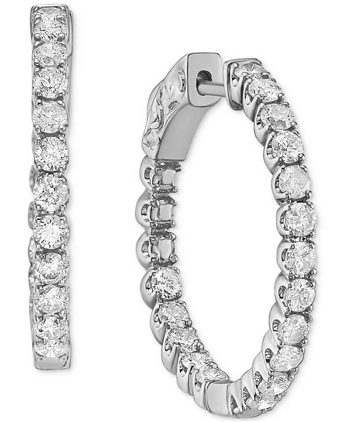 Macy's Diamond In & Out Hoop Earrings (11/2 ct. t.w.) Macy's