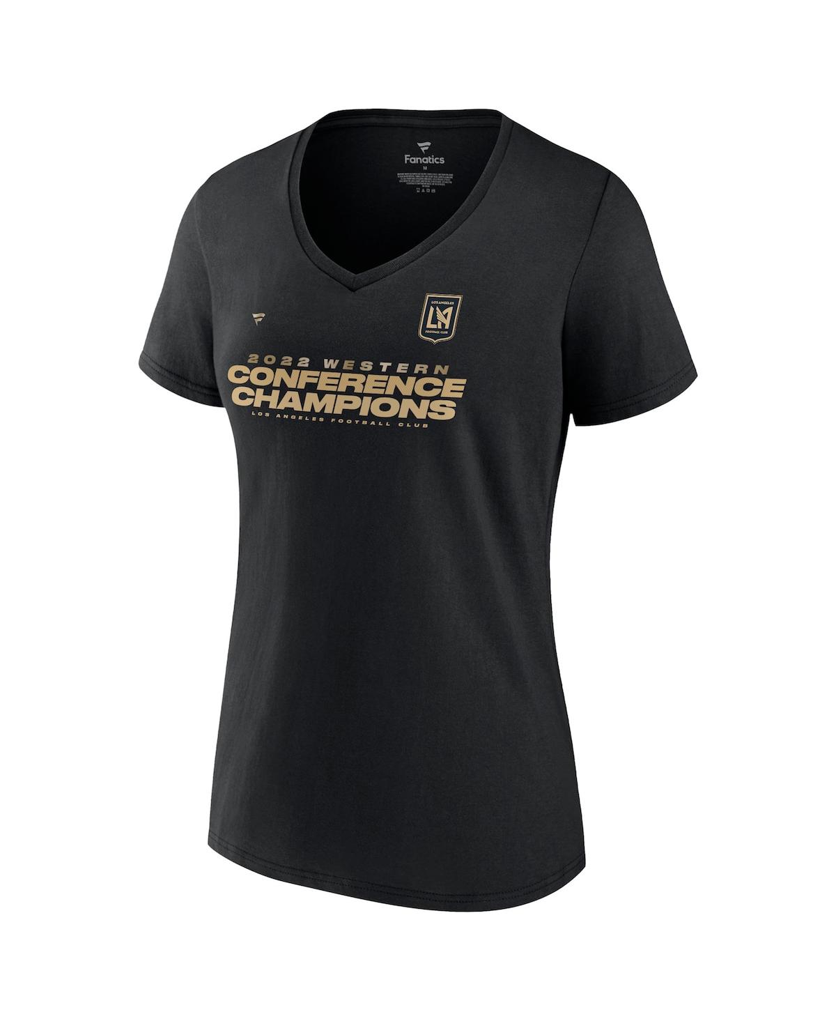 Fanatics Branded Black Lafc 2022 Mls Western Conference Champions Locker Room V-neck T-shirt In Black