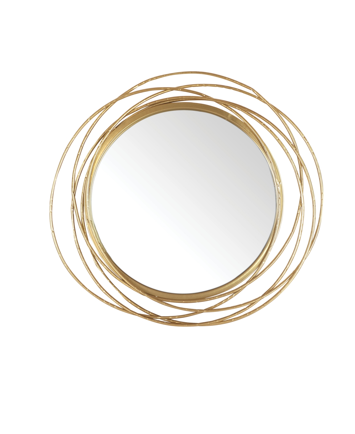 Decorative Round Rings Mirror, 20" D - Gold