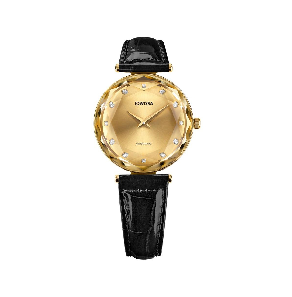 Facet Brilliant Swiss Gold Plated Ladies 30mm Watch - Gold