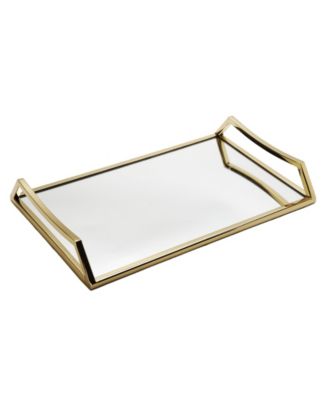 Classic Touch Oblong Mirror Serving Tray With Handles - Macy's