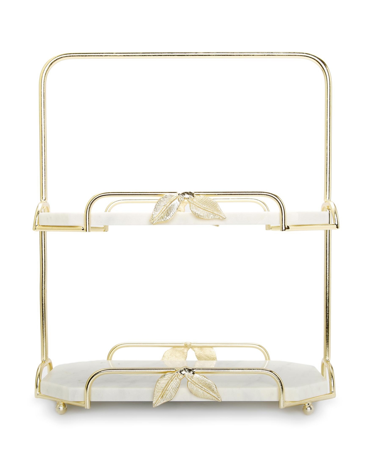 Classic Touch 2-tier Marble Stand And Centrepiece In Gold