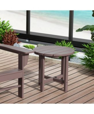 All-Weather Outdoor Patio Round Poly Adirondack Side Table