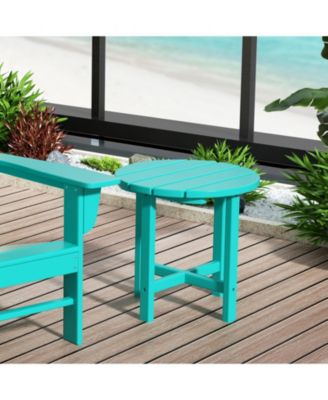 All-Weather Outdoor Patio Round Poly Adirondack Side Table