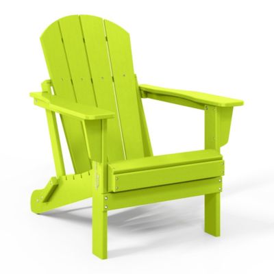 All-Weather Contoured Outdoor Poly Folding Adirondack Chair
