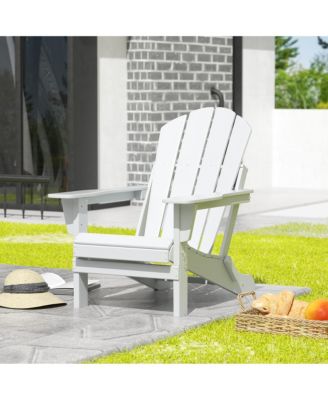 All-Weather Contoured Outdoor Poly Folding Adirondack Chair