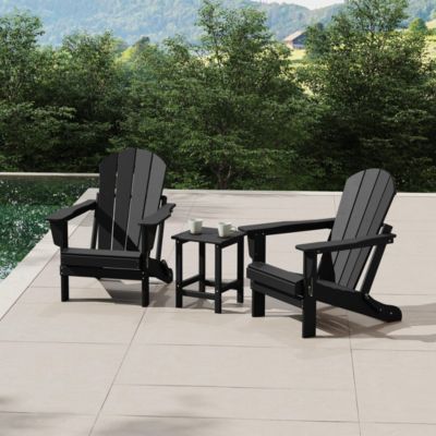 3 Piece Set Outdoor Folding Adirondack Chairs with Side Table