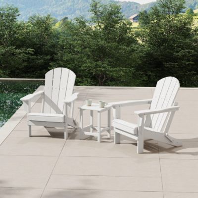 3 Piece Set Outdoor Folding Adirondack Chairs with Side Table