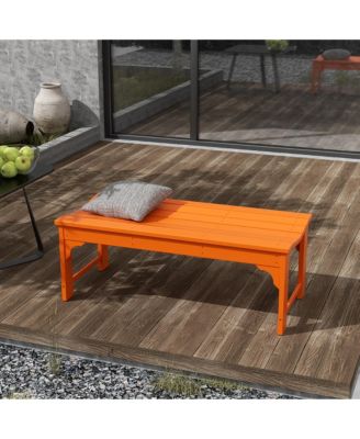 Backless All-Weather Outdoor Bench for Patio Garden