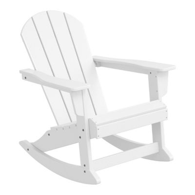 3 Piece set Outdoor Patio Poly Adirondack rocking chairs with side table