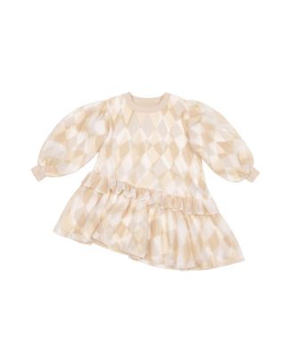 Omamimini - Girl's Terry Dress With Ruffled Yolk