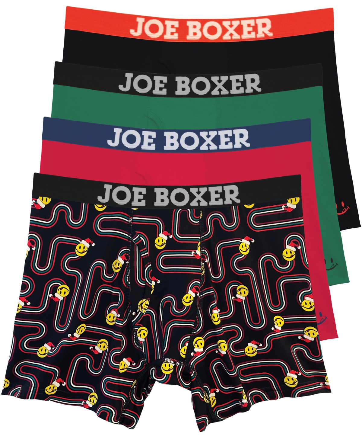 Joe Boxer Men's Caution Pepper Lips Performance Boxer Briefs, Set Of 4 In Multi