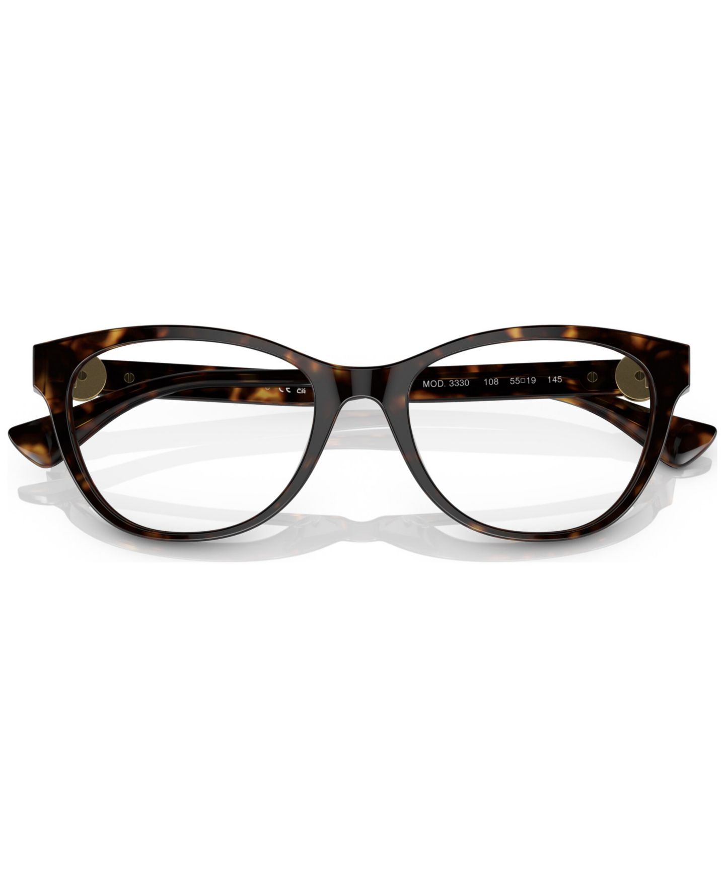 Женские очки Versace Woman Cat Eye Plastic VE3330 Eyeglasses, цвет: Гавана — фото 5
