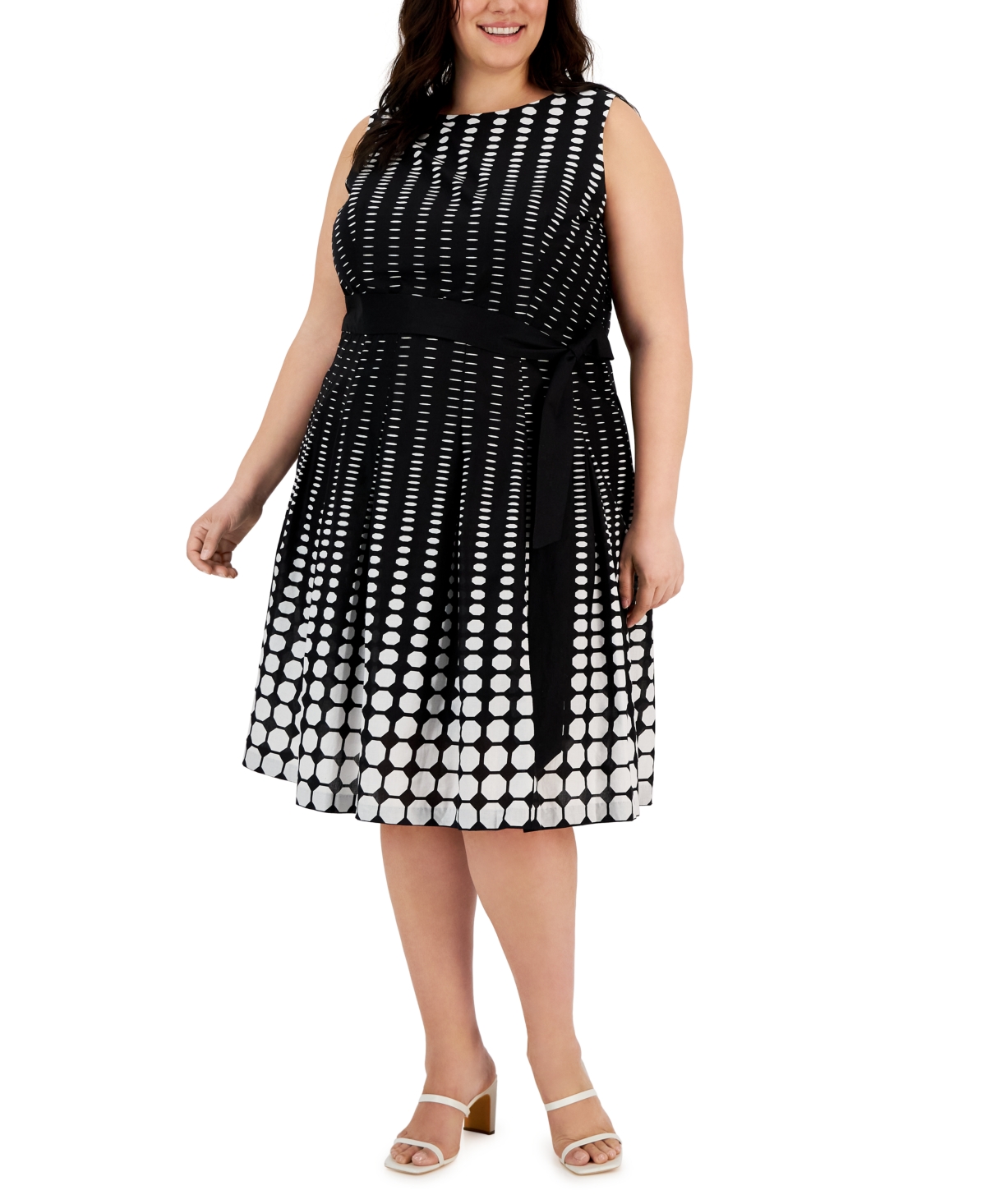 Anne Klein Plus Size Printed Fit Flare Dress Smart Closet