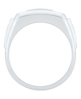 Men's Diamond Cluster Nugget Detail Ring (1 ct. t.w.) in 10k White Gold