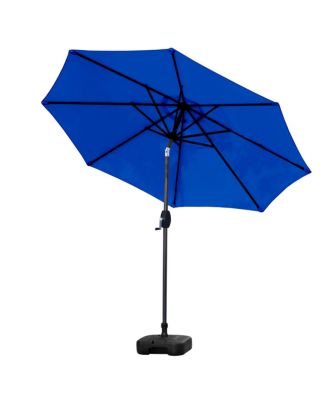 9 Ft Outdoor Patio Market Umbrella with Square Plastic Fillable Base