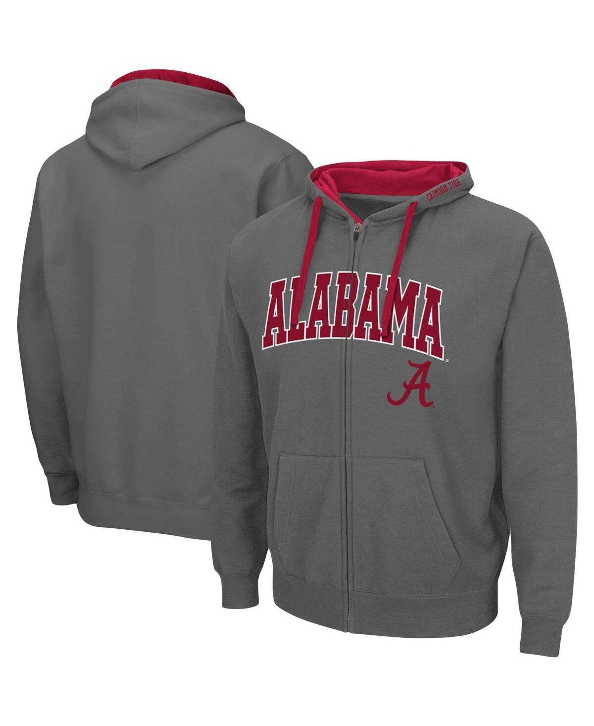 Colosseum Men's  Charcoal Alabama Crimson Tide Big And Tall Full-zip Hoodie In Charcoal
