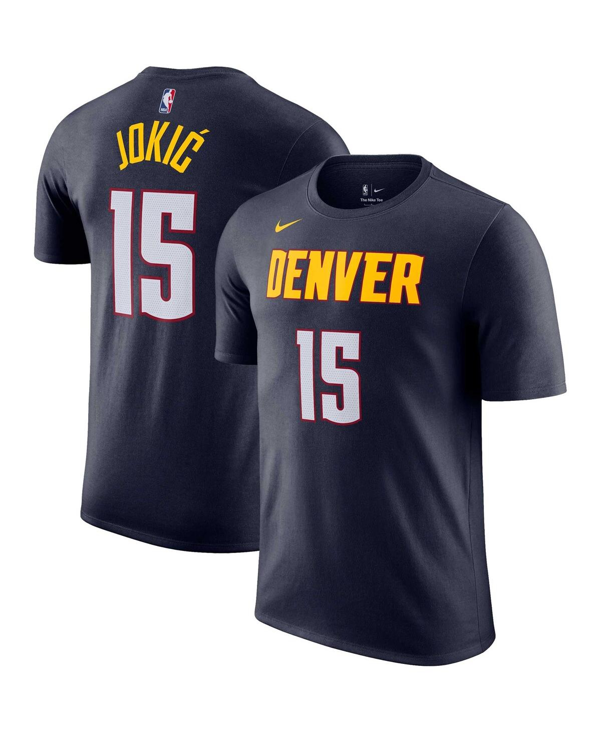 Nike Men's  Nikola Jokic Navy Denver Nuggets Icon 2022, 23 Name And Number T-shirt In Navy