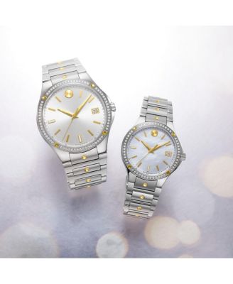 Women's Swiss SE Diamond (1/5 ct. t.w.) Gold-Tone PVD & Stainless Steel Bracelet Watch 32mm