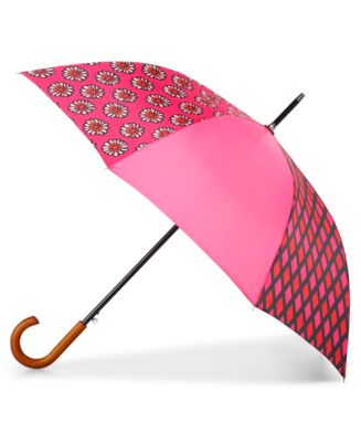 Totes Patchwork Auto Open Stick Umbrella - Macy's