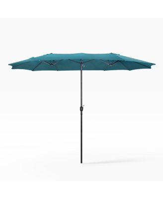 15 Ft Double Sided Outdoor Twin Market Umbrella
