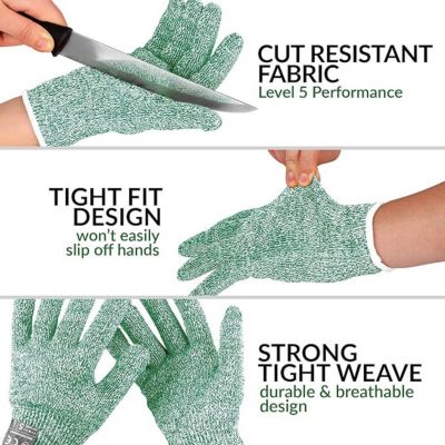 Cut Resistant Gloves Food Grade Level 5 Protection - Comfortable Safety Cut Resistant Work Gloves