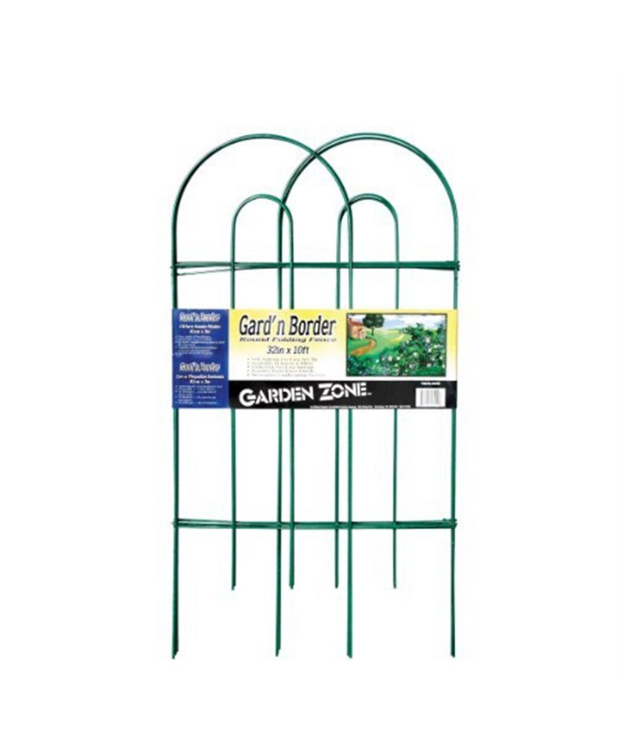 Gard'n Border Round Folding Fence, Green, 32-In x 10-Ft - Green