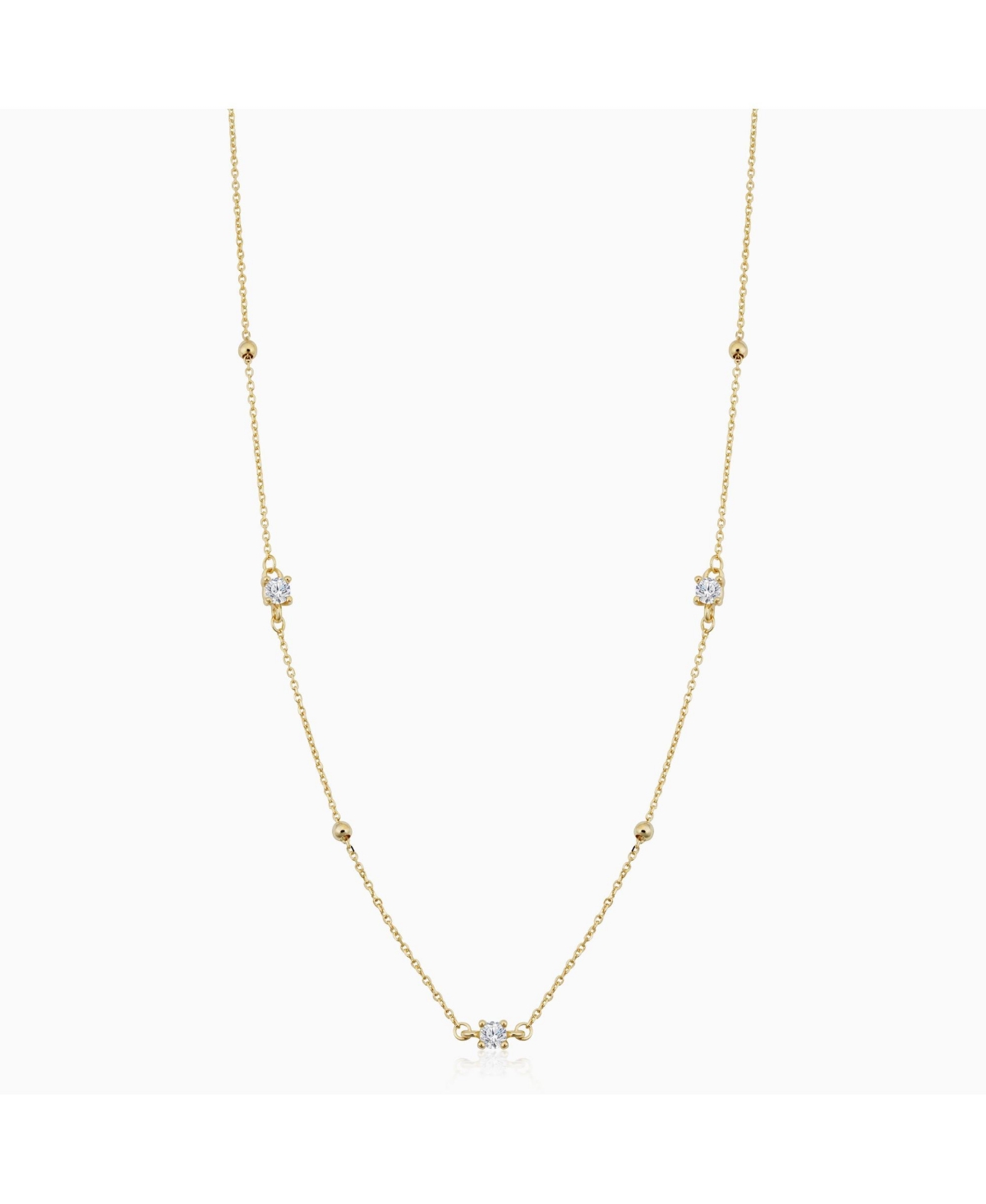 ORADINA SEEING SPARKS STATION NECKLACE 17-18" IN 14K YELLOW GOLD