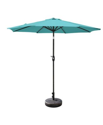 9 Ft Outdoor Patio Market Umbrella with Bronze Round Base