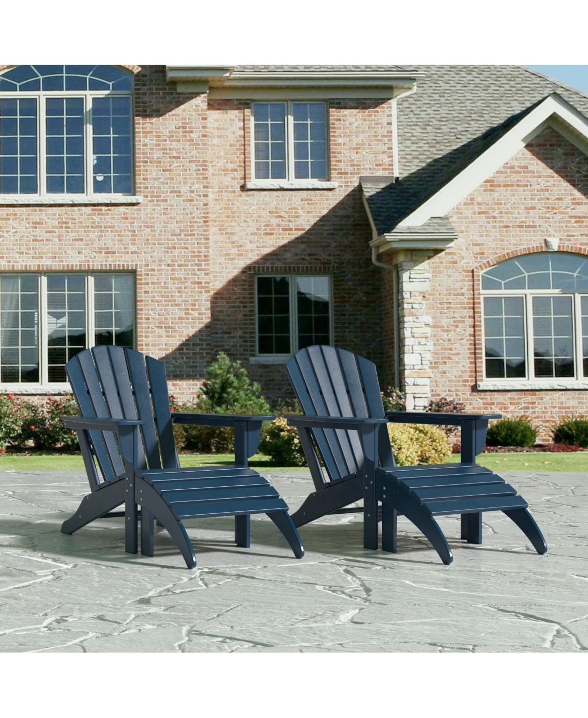 WestinTrends Adirondack Chair with Footrest Ottoman Set (Set of 2)