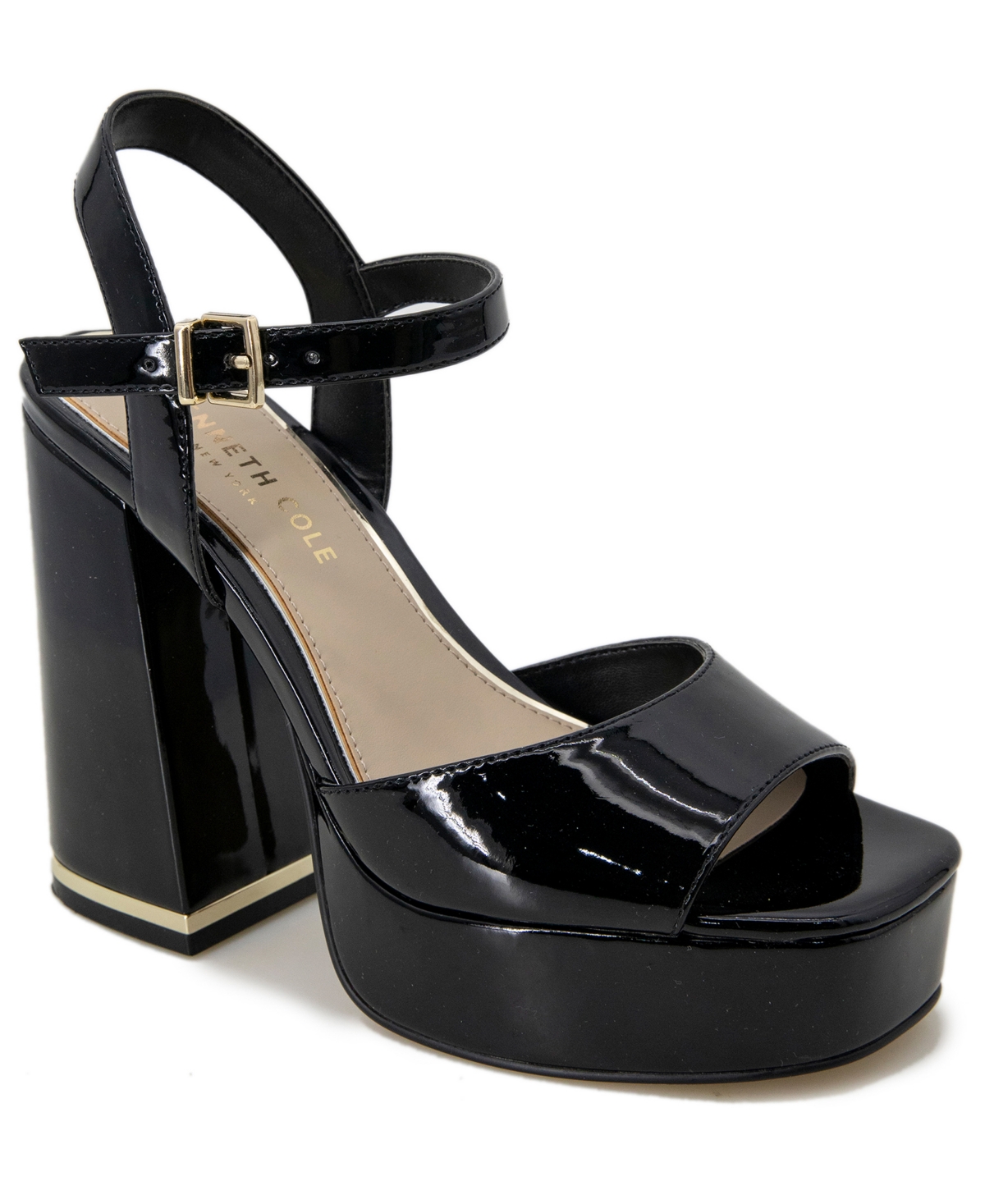 Kenneth Cole New York Women's Dolly Platform Sandals In Black Patent
