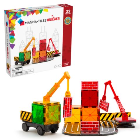 Детский конструктор Magna-Tiles® Builder 32-Piece Magnetic Building Set, Ages 3+