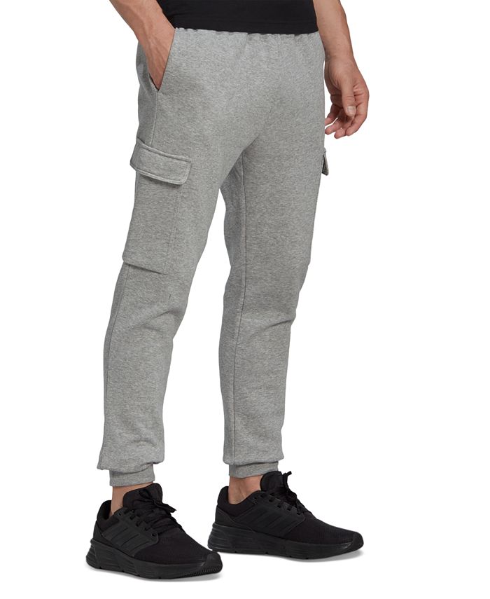 adidas Men's Essentials Regular Tapered-Fit Fleece Cargo Joggers - Macy's