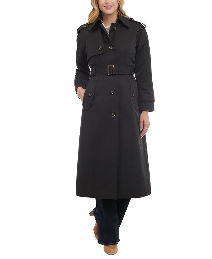 London Fog Women's Single-Breasted Hooded Maxi Trench Coat & Reviews ...